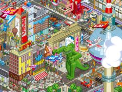 Pixel mapping of urban wallpaper series